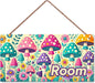 Personalized Mushroom Sign For Girls Bedroom Kids Nursery Door Wall Decor Custom Name Art Wooden Plaque For Home Kitchen Garden Yard Wall Club Front Door Decor