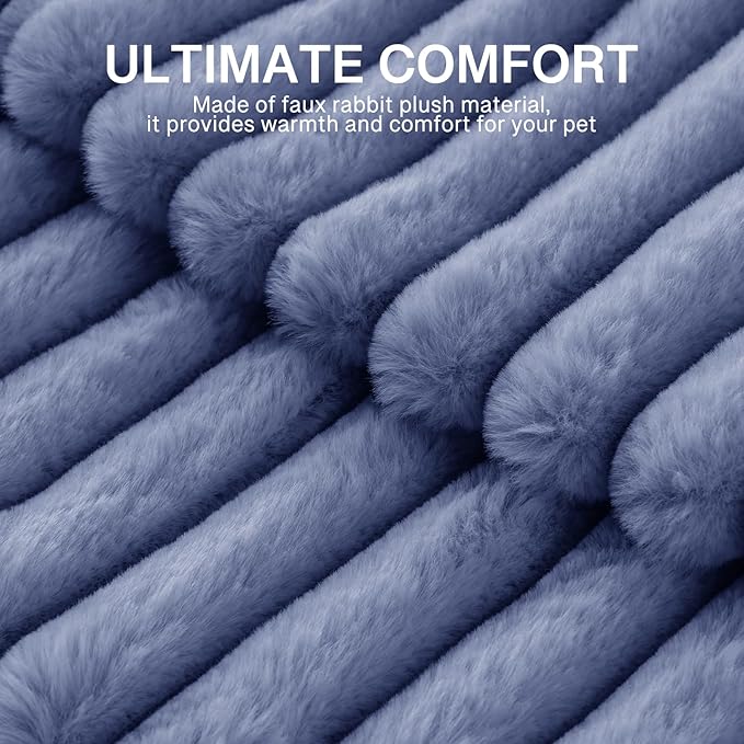 MEWOOFUN Cat Beds for Indoor Cats, Washable Dog Bed for Small Dogs, Round Pet Bed for Puppy and Kitten with Anti-Slip Bottom (Blue, 20"x20"x8")-Mewly Pet