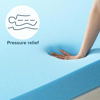 ZINUS 2 Inch Green Tea Cooling Gel Memory Foam Mattress Topper, Smaller, More Convenient WonderBox Packaging, Cooling Gel Foam, CertiPUR-US Certified, King