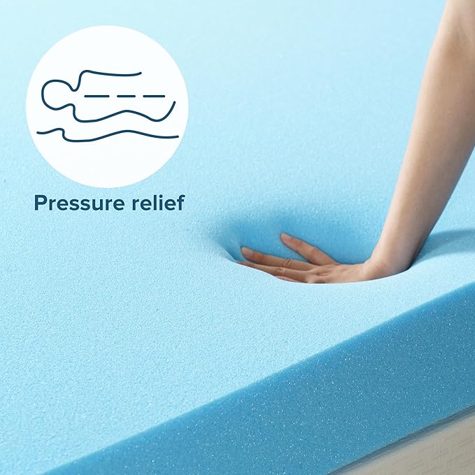 ZINUS 2 Inch Green Tea Cooling Gel Memory Foam Mattress Topper, Smaller, More Convenient WonderBox Packaging, Cooling Gel Foam, CertiPUR-US Certified, Full