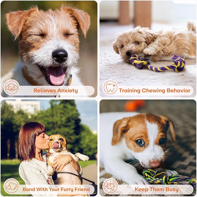 Puppy Teething Toys for Small Dogs, 5 Pack Cotton Puppy Dog Rope Toy for Small Dogs, Durable Dog Chew Toys for Aggressive Chewers Small Breed, Interactive Tug of War Puppy Toys to Keep Them Busy-Mewly Pet
