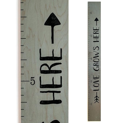 Headwaters Studio Wooden Growth Chart – Kids Height Chart, Wall Measurement for Kids, Height Chart for Wall, Growth Ruler for Children – Tribal Gray (63"x6.7")