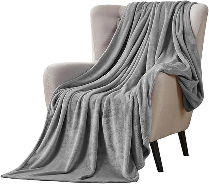 Walensee Big King Szie Fleece Blanket, Oversized Plush Throw, Giant Large Fuzzy Lightweight (King Size 108x90 Grey) Super Huge Soft Microfiber Blankets for Couch, Bed, Sofa, and Cozy for All Seasons