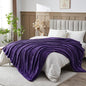 NEWCOSPLAY Super Soft King Blanket Dark Purple Premium Silky Flannel Fleece Leaves Pattern Lightweight Bed Blanket All Season Use (Dark Purple, King(90"x110"))
