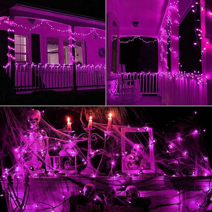Toodour Purple Halloween Lights, 75ft 300 Count Incandescent Halloween String Lights, UL Certified Connectable Mini Bulbs String Lights for Home, Garden, Porch, Yard, Patio, Party, Indoor Decoration