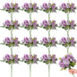 Zeyune 16 Bunches 12 Inch Artificial Mini Rose Bouquet 160 Heads Bridal Flower Bouquets Fake Silk Rose Bulk for Wedding Bridal Shower Christmas Home Office Garden Decoration(Purple and Light Purple)