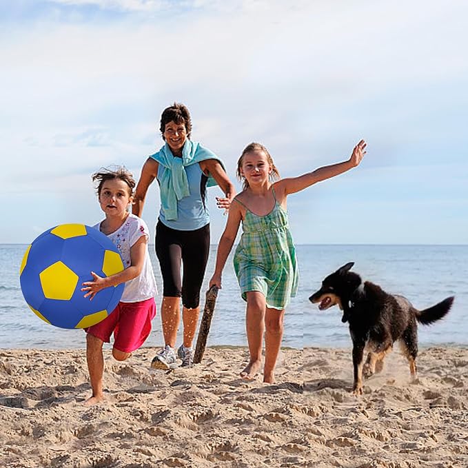 Herding Ball for Dogs & Horses - 20" Large Blue & Yellow Ball with Hand Pump-Mewly Pet
