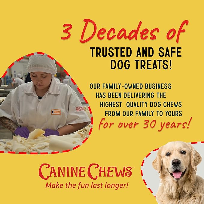 Canine Chews 10" Chicken Basted Dog Rawhide Retriever Rolls (50 Pack) - Natural Beef Dog Rawhide Chews - Healthy Dental Chews-Mewly Pet