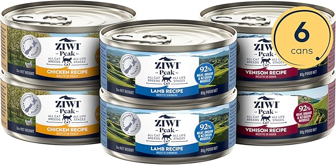 ZIWI Peak Wet Cat Food Variety Pack - Venison, Chicken, and Lamb, 6 Pack (3oz Each)-Mewly Pet