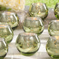LAMORGIFT 24 Pcs Green Candle Holders - Mercury Glass Tealight Candle Holders for Spring Wedding, Birthday, Dinner Party Table Decor, Guest Favors