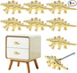 8 Pack Metal Dinosaur Knobs for Kids Furniture - Stego Style Gold Finish Drawer Pulls & Cabinet Handles, Scratch-Resistant (Stegosaurus)