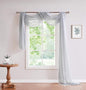 LinenZone Silver Window Scarf Valance in 216 Inch Size. Use Window Scarves as Canopy Bed or Backdrop Curtains, Curtain Scarf, or Sheer Fabric for Draping. (Amazing 55 x 216, Silver)