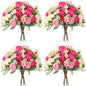 Geosar 8 Bundles Artificial Peonies Flowers Fake Silk Peony Bouquet Faux Peonies Flowers Bulk for Decoration Vase Floral Arrangements Wedding Party Table (Bright Color)