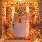 Fall Decor Multicolored Maple Leaf Lights, 10Ft 20LED Lights Battery Operated Fall Leaves Garland with Light Door Light String Home Decor Indoor Outdoor Halloween Thanksgiving Decorations