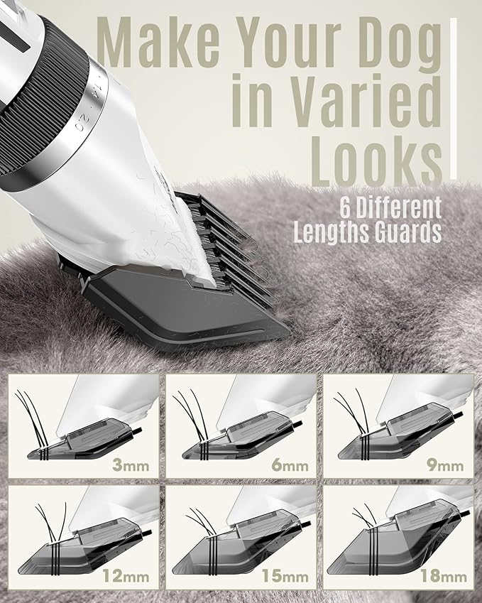 oneisall Dog Shaver Clippers Low Noise Rechargeable Cordless Electric Quiet Hair Clippers Set for Dogs Cats Pets-Mewly Pet