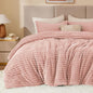 BEDELITE Fleece King Comforter Set -Super Soft & Warm Fluffy Dusty Pink Bedding, Luxury Fuzzy Heavy Bed Set for Winter with 2 Pillow Cases