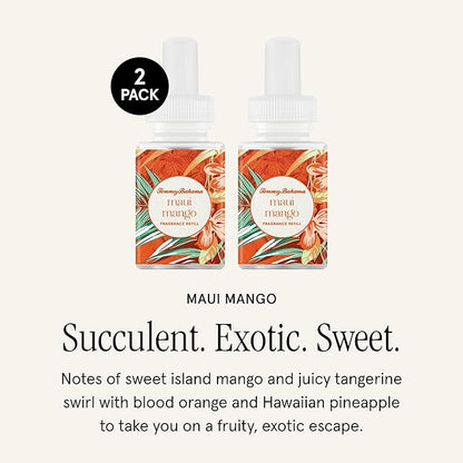 Pura & Tommy Bahama Home Scent Refill - Smart Home Air Diffuser - Up to 120-Hours of Luxury Fragrance per Refill - Home Essential - Clean & Safe Diffuser Fragrance - 2 Pack, Maui Mango