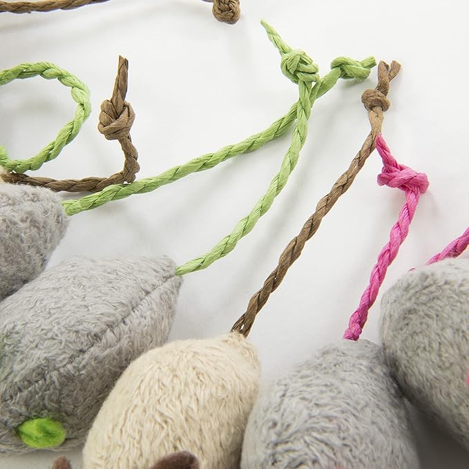 SmartyKat Skitter Critters Value Pack Catnip Cat Toys - Gray/Cream, Set of 10-Mewly Pet