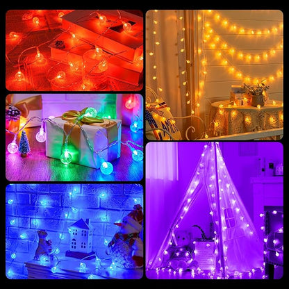 Minetom USB Globe String Lights - 17 ft 50 LED Color Changing Globe Fairy Lights with Remote and Timer, 16 Single Colors and 7 Modes Twinkle Lights for Bedroom Dorm Tent Bed Patio Christmas Party