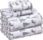 RUVANTI Flannel Sheets California King Size - 100% Cotton Brushed Cal King Bed Sheets Set - Deep Pockets 14 Inches - All Seasons Breathable & Extra Soft - Warm & Cozy, 4 Piece, Dry Winter