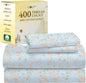 California Design Den Floral Pattern King Size Sheets Set - Luxury 400 Thread Count, Natural 100% Cotton Sateen, Deep Pocket King Sheets, Cooling and Durable Bedding Set - Antique Rose