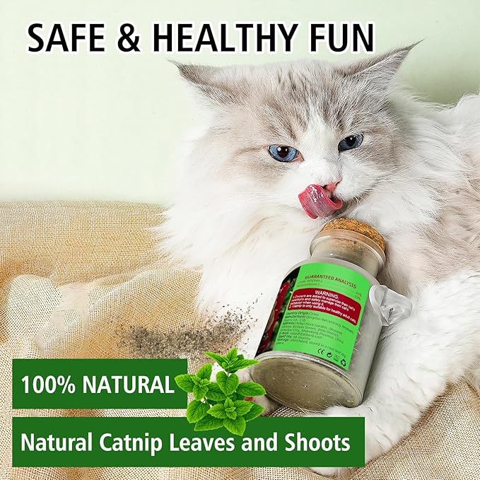 Natural Catnip for Cats,1.05 oz Cat Premium Organic Catnip,Safe & Non-Addictive Catnip Treats Used to Supplement Catnip Toys,Great for Training Redirecting Bad Behaviors-Mewly Pet
