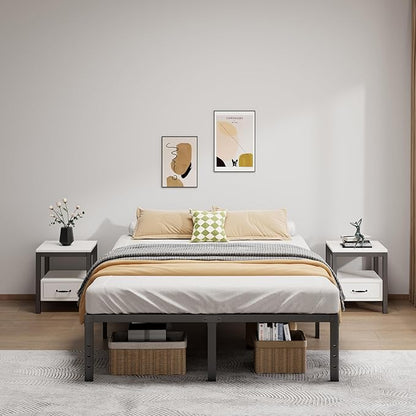 Metal Bed Frame King Size - 16 Inch Heavy-Duty King Platform Bed Frame No Box Spring Needed, Easy Assembly, Noise-Free, Sturdy Mattress Foundation, Underbed Storage Space