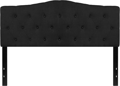 Flash Furniture Cambridge Tufted Upholstered Queen Size Headboard in Black Fabric