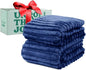 GO Premium Comfy Soft Queen Blanket - Navy Blue Fleece for Couch, Bed, Living Room, Bedroom - Large (90x90 Inches)