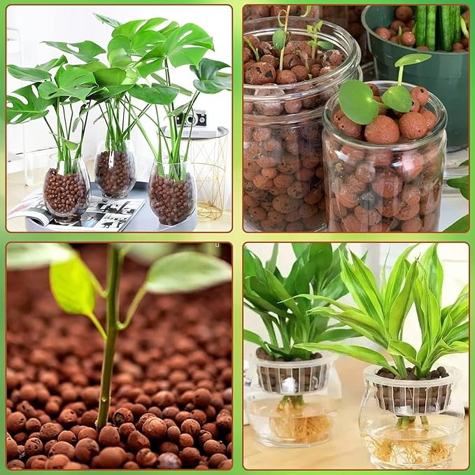 Halatool 12LB Expanded Clay Pebbles for Potted Plants Organic Lightweitht Clay Leca Balls for Hydroponics Gardening Orchids Drainage Decoration Aquaponics Aquariums-Mewly Pet