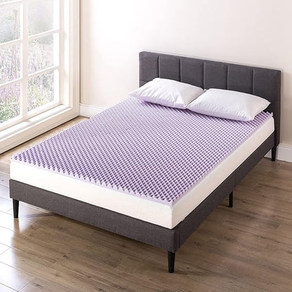 Best Price Mattress 1.5 Inch Egg Crate Memory Foam Mattress Topper with Soothing Lavender Infusion, CertiPUR-US Certified, Dorm Essentials, Twin