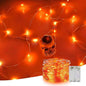 Halloween Led Fairy Lights Battery Powered 16.4ft String Lights Battery Operated for Wedding, Home, Garden, Party, Halloween Christmas Decoration (1pc, Orange 1pc)