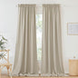 RYB HOME Semi Sheer Curtains 102 inches Long, Breathable Light Filtration Half Privacy Window Curtains & Drapes for Bedroom Living Room, Beige, W 52 x L 102 inches, 2 Panels Set