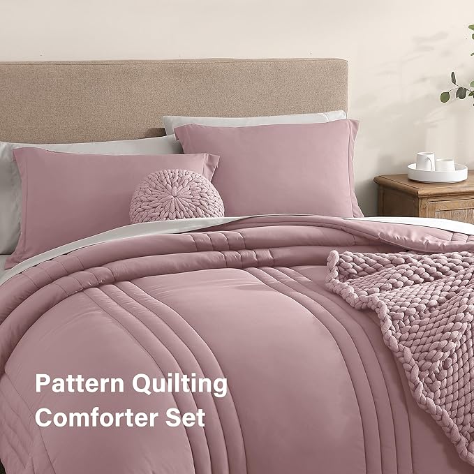 Monbix King Size Comforter Set - 7 Pieces Bed in a Bag King, Zephyr Bedding Sets with Comforter, All Seasons Down Alternative Comforter Bed Set with Sheets, Pillowcases & Shams