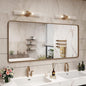 CAHRMOR 60x28 Brushed Gold Mirror for Bathroom, Golden Metal Framed Vanity Mirror, Large Rectangle Vanity Wall Mirror, Modern, Anti-Rust, Shatterproof (Horizontal/Vertical)