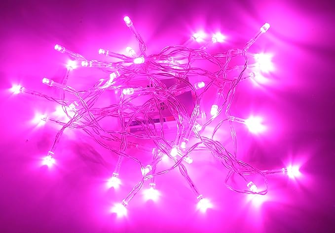 Karlling Battery Operated Pink 40 LED Fairy Light String Wedding Party Xmas Christmas Decorations(Pink,5 Pack)