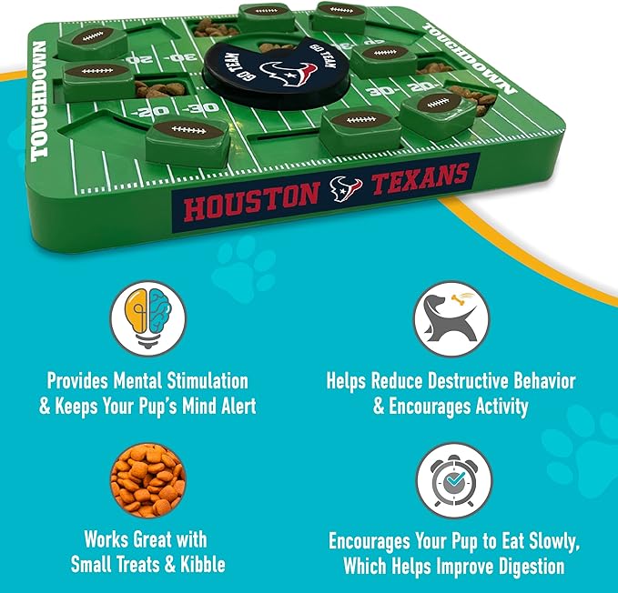Pets First NFL Houston Texans Large Puzzle Toy - Interactive Dog Treat Puzzle, New Size, Slow Feeding Toy-Mewly Pet
