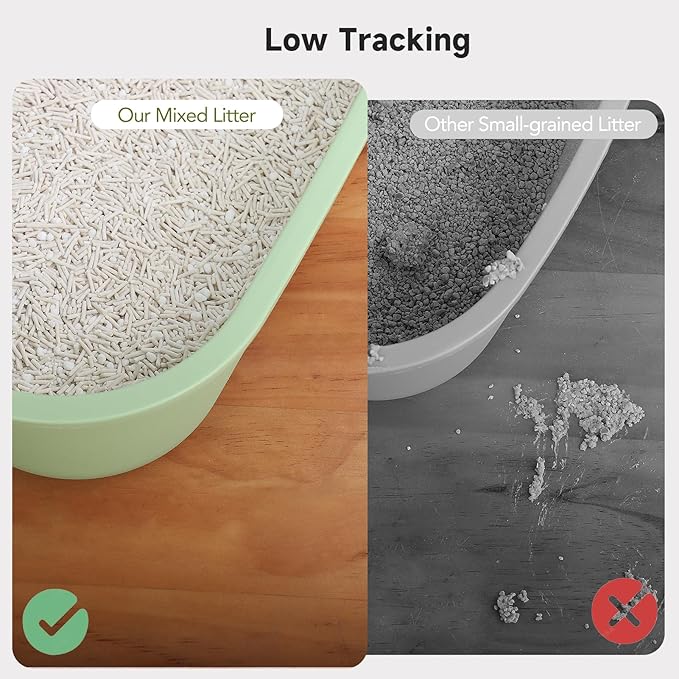 Non-Stick Ultra Clumping Tofu Cat Litter with Cassava, Odor Control Low Tracking Kitty Litter Pellets, Plant-Base Natural Ingredients Cat-Litter, Last Twice as Long as Clay Litter, 9lbs X 1Pack-Mewly Pet