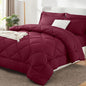 CozyLux King Size Comforter Set Burgundy - 7 Pieces Bed in a Bag King, Luxury Soft Bed Set for All Seasons, Bedding Set with Down Alternative Comforter, Sheets, Pillowcases & Shams