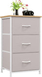 Somdot Dresser for Bedroom with 3 Drawers, Storage Organizer Chest of Drawers with Removable Fabric Bins for Closet Bedside Living Room Laundry Entryway Hallway, Ash Grey