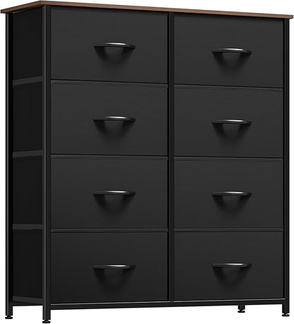 YITAHOME Dresser with 8 Drawers, Tall Storage Drawers, Black Dresser & Chest of Drawers, Storage Drawer Organizer for Closet, Bedroom, Living Room