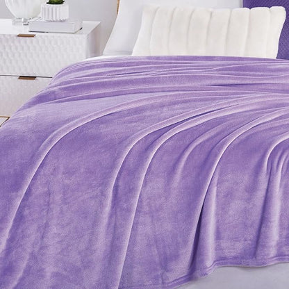 Walensee Fleece Blanket Plush Throw Fuzzy Lightweight (Queen Size 90x90 Lavender) Super Soft Microfiber Flannel Blankets for Couch, Bed, Sofa Ultra Luxurious Warm and Cozy for All Seasons