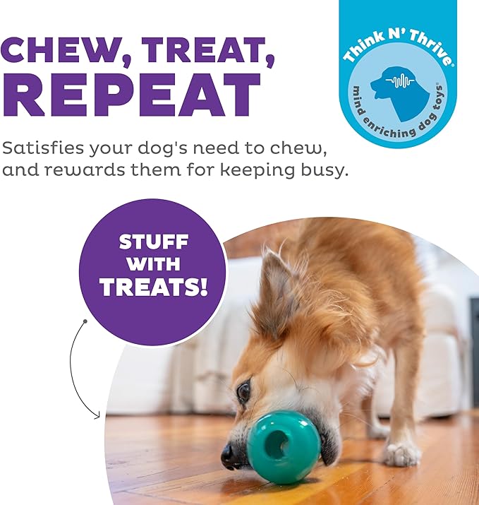 Outward Hound by Planet Dog Double-Tuff Interactive Treat-Dispensing Dog Toy, Medium, Blue-Mewly Pet