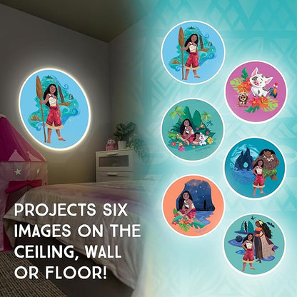 Projectables Moana LED Night Light Plug-in Dusk-to-Dawn Projector Ideal for Kids Girls Boys Nursery Playroom Bathroom Bedroom 84272