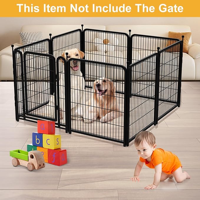 Garden Fence 36 Inch 14 Panels Without Gate, Inside and Outside, Total 31 Ft(l) Garden Fence for Yard and Dog, Black Dog Pen, Heavy Duty Pet Puppy Exercise Pen for Rv Camping-Mewly Pet