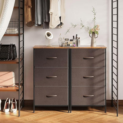 AODK Dresser for Bedroom Nightstand Small Dressers Chest of Drawers End Table for Living Room, Closet Dresser with 3 Storage Drawers Organizer Clothes, Brown