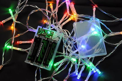 Karlling Battery Operated Christmas Lights,13 ft Short Clear Wire String Led Twinkle Fairy Light for Small Mini Xmas Tree and Wedding Party Indoor/Outdoor Decoration(Multicolor,5 Pack)