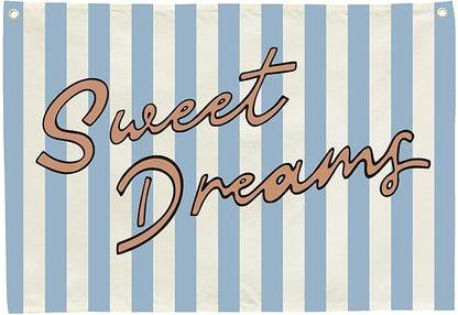 Sweet Dream Rectangular Canvas Banner-Boho Flags Wall Sign for Kids Toddler Boys Girls,Baby Room Nursery Above Crib Bedroom Apartment Dorm Wall Decor-Baby Shower Birthday Christmas Gift
