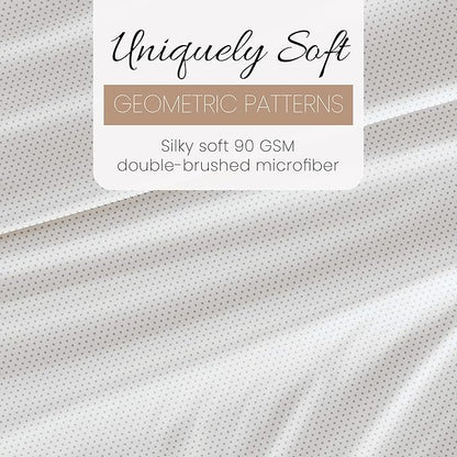 Linen Market Double-Brushed Patterned Microfiber Queen Sheet Set 4 Piece – Oeko-TEX Certified Ultra Soft & Wrinkle-Free - 16" Deep Pocket Sheets - Easy Care Queen Size - Stippled Light Gray