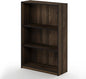 Furinno JAYA Book Shelf, 3-Tier Bookshelf, Bookcase with Adjustable Shelves, 9.5 x 24.5 x 40.3, for Living Room, Bedroom, Home Office, Columbia Walnut